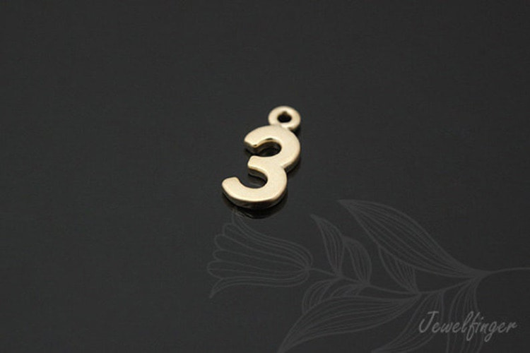 [W]S748-Matt Gold Plated-(50 pcs)-Number 3-Jewelry Making-Wholesale Jewelry Finding-Jewelry Supplies-Wholesale Number, [PRODUCT_SEARCH_KEYWORD], JEWELFINGER-INBEAD, [CURRENT_CATE_NAME]