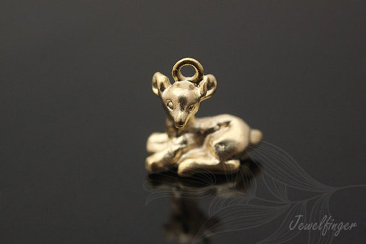 [W] S176-Matt Gold Plated-(100pcs)-Deer Metal Charms-Animal Pendant-Jewelry Making-Wholesale Jewelry Finding-Jewelry Supplies-Wholesale Charm, [PRODUCT_SEARCH_KEYWORD], JEWELFINGER-INBEAD, [CURRENT_CATE_NAME]