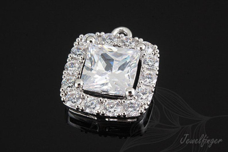 [W]C1016-Rhodium Plated-(10 pcs)-Cubic Square Charm-Bridal Square Pendant-Jewelry Making-Wholesale Jewelry Finding-Jewelry Supplies-Wholesale Pendant, [PRODUCT_SEARCH_KEYWORD], JEWELFINGER-INBEAD, [CURRENT_CATE_NAME]