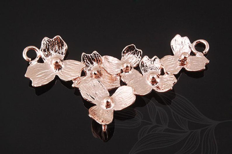 [W] C1145-Pink Gold Plated-(20 pcs)-Flower Connector-Multi Flower Pendant-Center Piece-Necklace Pendant-Jewelry Making-Wholesale Jewelry Finding-Jewelry Supplies-Wholesale Pendants, [PRODUCT_SEARCH_KEYWORD], JEWELFINGER-INBEAD, [CURRENT_CATE_NAME]