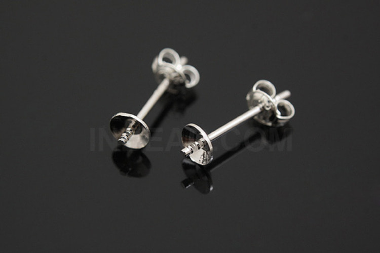 C717-Rhodium Plated (1pairs)-Silver Earring Backs-Earring Making Supply-Silver Post, [PRODUCT_SEARCH_KEYWORD], JEWELFINGER-INBEAD, [CURRENT_CATE_NAME]