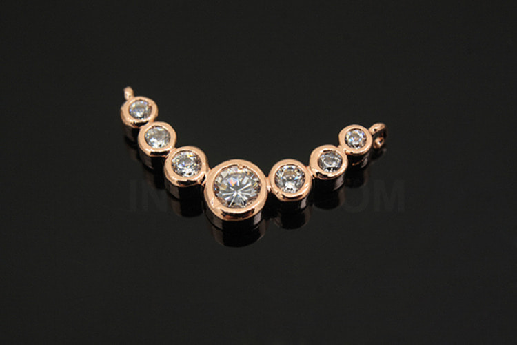 C1267-Pink Gold Plated-(2pcs)-CZ Multi Coin Pendant-Bridal Charm-Wholesale Pendants, [PRODUCT_SEARCH_KEYWORD], JEWELFINGER-INBEAD, [CURRENT_CATE_NAME]