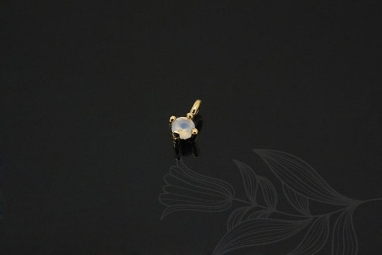 M1167-Gold Plated-(2pcs)-3mm Opal-Birthstone October Opal-Tiny CZ Charm-Wholesale Charms, [PRODUCT_SEARCH_KEYWORD], JEWELFINGER-INBEAD, [CURRENT_CATE_NAME]