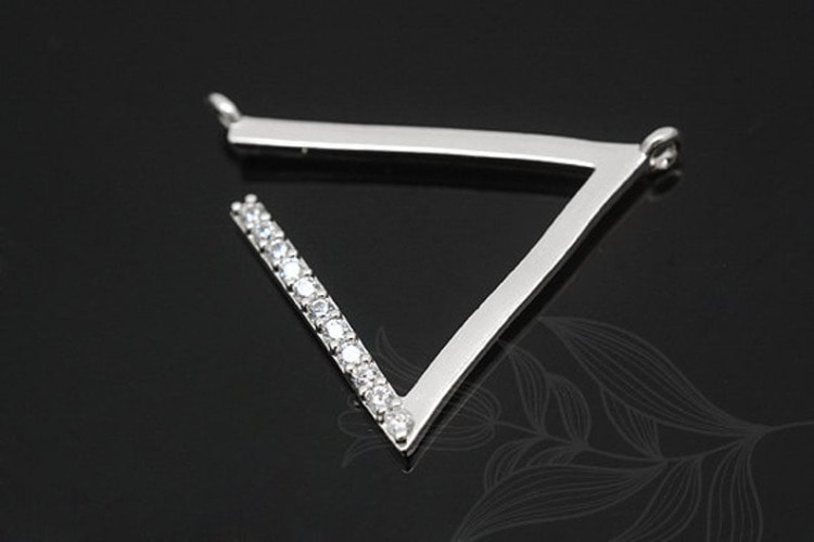 [W] M1172-Rhodium Plated-(10 pcs)-Cubic Triangle Pendants-CZ Triangle Pendant-Wholesale Pendants, [PRODUCT_SEARCH_KEYWORD], JEWELFINGER-INBEAD, [CURRENT_CATE_NAME]