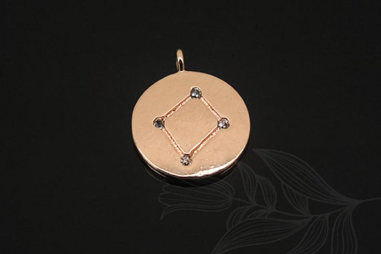 S1132-Pink Gold Plated-(2pcs)-Libra Charm-Cubic Zodiac-Wholesale Zodiac, [PRODUCT_SEARCH_KEYWORD], JEWELFINGER-INBEAD, [CURRENT_CATE_NAME]