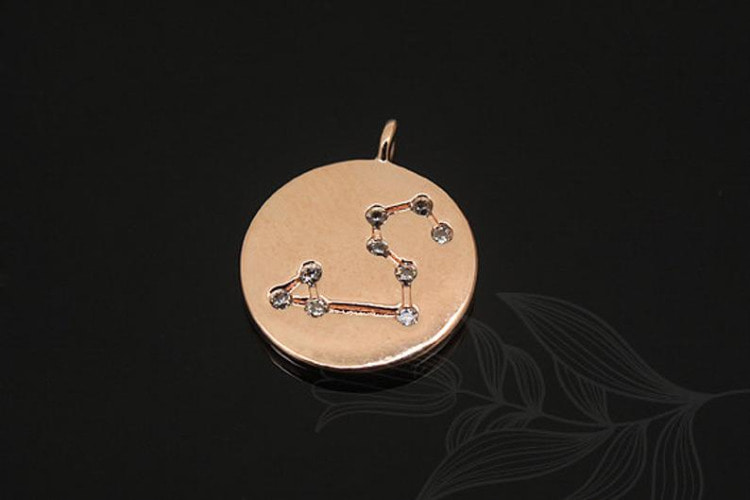 S1130-Pink Gold Plated-(2pcs)-Leo Charm-Cubic Zodiac-Wholesale Zodiac, [PRODUCT_SEARCH_KEYWORD], JEWELFINGER-INBEAD, [CURRENT_CATE_NAME]