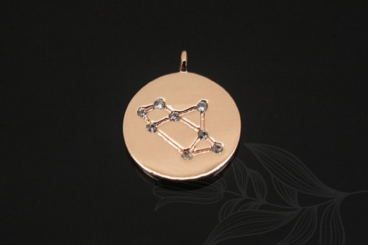 S1134-Pink Gold Plated-(2pcs)-Sagittarius Charm-Cubic Zodiac-Wholesale Zodiac, [PRODUCT_SEARCH_KEYWORD], JEWELFINGER-INBEAD, [CURRENT_CATE_NAME]