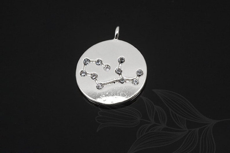 S1143-Rhodium Plated-(2pcs)-Virgo Charm-Cubic Zodiac-Wholesale Zodiac, [PRODUCT_SEARCH_KEYWORD], JEWELFINGER-INBEAD, [CURRENT_CATE_NAME]
