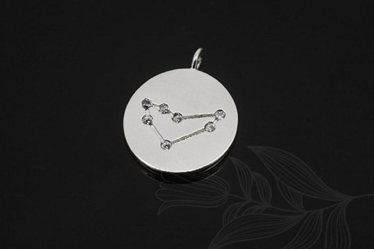 S1147-Rhodium Plated-(2pcs)-Capricorn Charm-Cubic Zodiac-Wholesale Zodiac, [PRODUCT_SEARCH_KEYWORD], JEWELFINGER-INBEAD, [CURRENT_CATE_NAME]