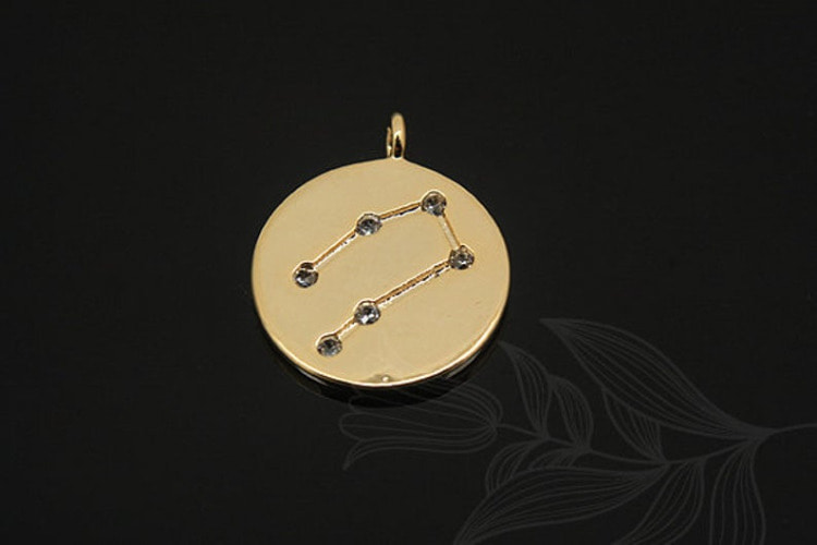 S1152-Gold Plated-(2pcs)-Gemini Charm-Cubic Zodiac-Wholesale Zodiac, [PRODUCT_SEARCH_KEYWORD], JEWELFINGER-INBEAD, [CURRENT_CATE_NAME]
