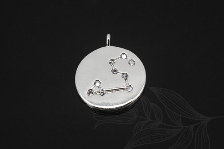 S1142-Rhodium Plated-(2pcs)-Leo Charm-Cubic Zodiac-Wholesale Zodiac, [PRODUCT_SEARCH_KEYWORD], JEWELFINGER-INBEAD, [CURRENT_CATE_NAME]