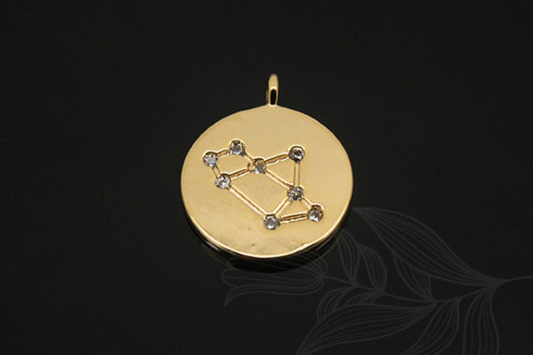 S1158-Gold Plated-(2pcs)-Sagittarius Charm-Cubic Zodiac-Wholesale Zodiac, [PRODUCT_SEARCH_KEYWORD], JEWELFINGER-INBEAD, [CURRENT_CATE_NAME]