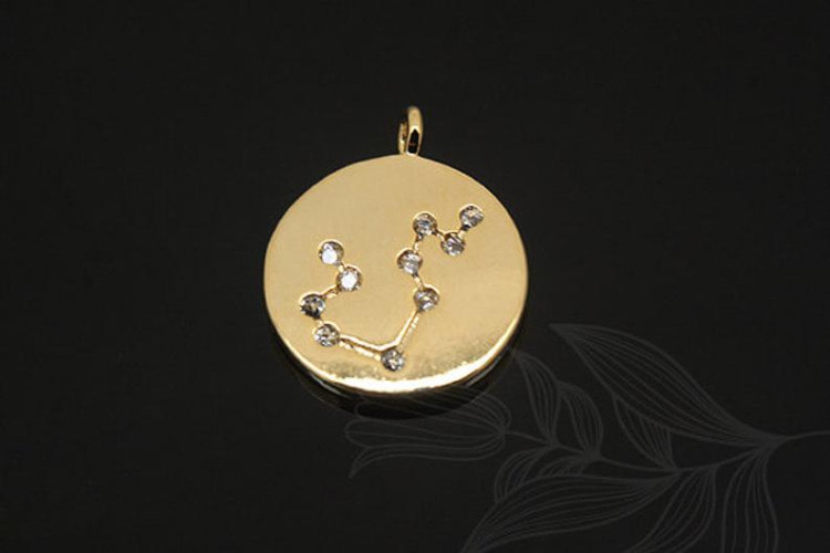 S1148-Gold Plated-(2pcs)-Aquarius Charm-Cubic Zodiac-Wholesale Zodiac, [PRODUCT_SEARCH_KEYWORD], JEWELFINGER-INBEAD, [CURRENT_CATE_NAME]