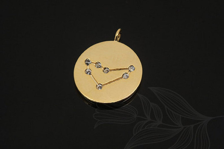 S1159-Gold Plated-(2pcs)-Capricorn Charm-Cubic Zodiac-Wholesale Zodiac, [PRODUCT_SEARCH_KEYWORD], JEWELFINGER-INBEAD, [CURRENT_CATE_NAME]