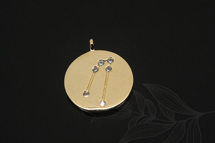 S1151-Gold Plated-(2pcs)-Taurus Charm-Cubic Zodiac-Wholesale Zodiac, [PRODUCT_SEARCH_KEYWORD], JEWELFINGER-INBEAD, [CURRENT_CATE_NAME]