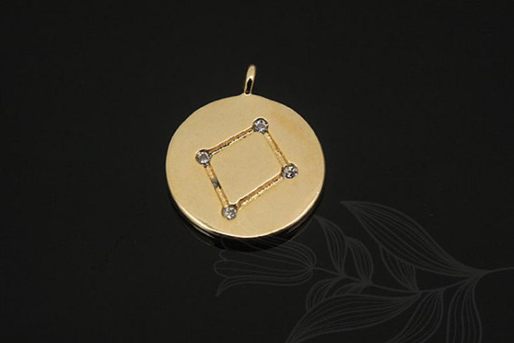 S1156-Gold Plated-(2pcs)-Libra Charm-Cubic Zodiac-Wholesale Zodiac, [PRODUCT_SEARCH_KEYWORD], JEWELFINGER-INBEAD, [CURRENT_CATE_NAME]