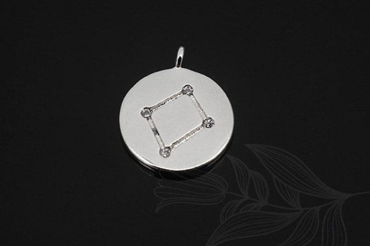 S1144-Rhodium Plated-(2pcs)-Libra Charm-Cubic Zodiac-Wholesale Zodiac, [PRODUCT_SEARCH_KEYWORD], JEWELFINGER-INBEAD, [CURRENT_CATE_NAME]
