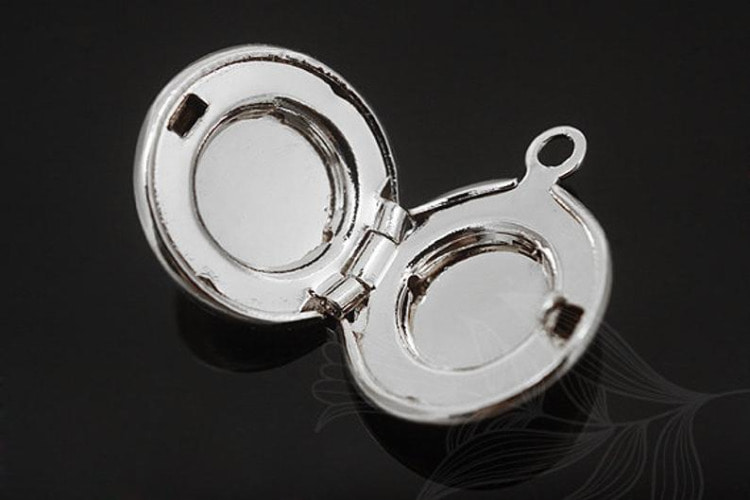 M1544-Rhodium Plated-(2pcs)-Locket Pendant-Circle Photo Locket Pendant-Persnalized Locket Pendant-Wholesale Pendants, [PRODUCT_SEARCH_KEYWORD], JEWELFINGER-INBEAD, [CURRENT_CATE_NAME]