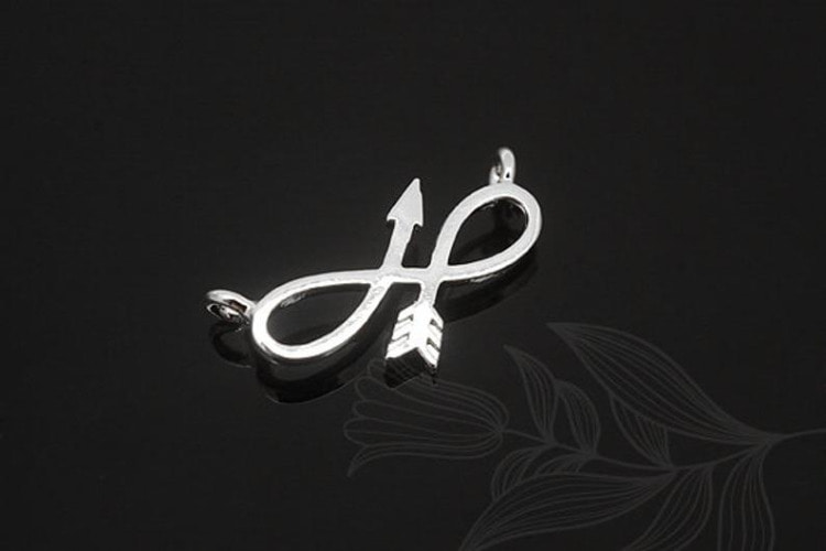 [W] M1604-Rhodium Plated-(20 pcs)-Infinite Curved Arrow Pendant-Wholesale Pendants, [PRODUCT_SEARCH_KEYWORD], JEWELFINGER-INBEAD, [CURRENT_CATE_NAME]
