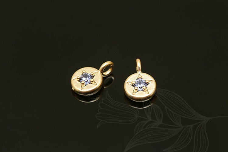 [W] S1321-Matt Gold Plated-(20 pcs)-Birthstone Sept-Sapphire-CZ Charm-Wholesale Birthstone, [PRODUCT_SEARCH_KEYWORD], JEWELFINGER-INBEAD, [CURRENT_CATE_NAME]