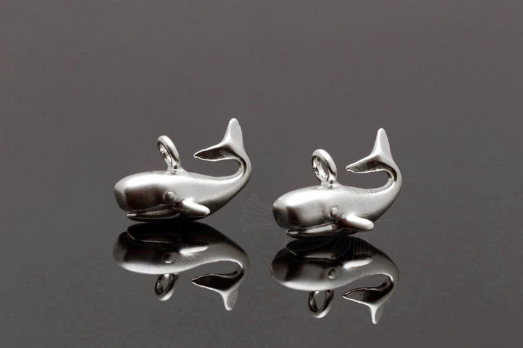 [W] M1827-Matt Rhodium Plated-(20pcs)-Whale Charm-3D Whale Charm-Whale Pendant-Wholesale Charms, [PRODUCT_SEARCH_KEYWORD], JEWELFINGER-INBEAD, [CURRENT_CATE_NAME]