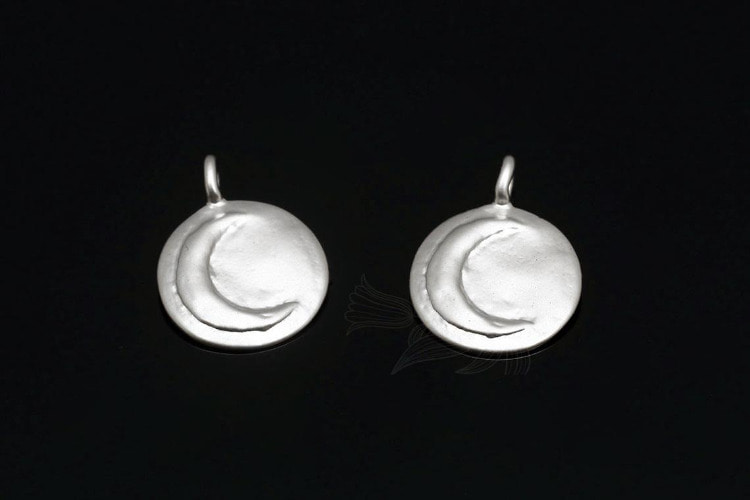 M1864-Matt Rhodium Plated-(2pcs)-9.5mm Crescent Moon Coin-Crescent Moon Disc-Wholesale Charms, [PRODUCT_SEARCH_KEYWORD], JEWELFINGER-INBEAD, [CURRENT_CATE_NAME]