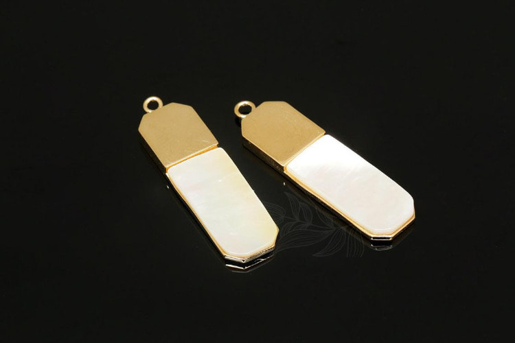 M1889-Gold Plated-(2pcs)-Nacre Charms-Nacre Pendants-Nacre, [PRODUCT_SEARCH_KEYWORD], JEWELFINGER-INBEAD, [CURRENT_CATE_NAME]