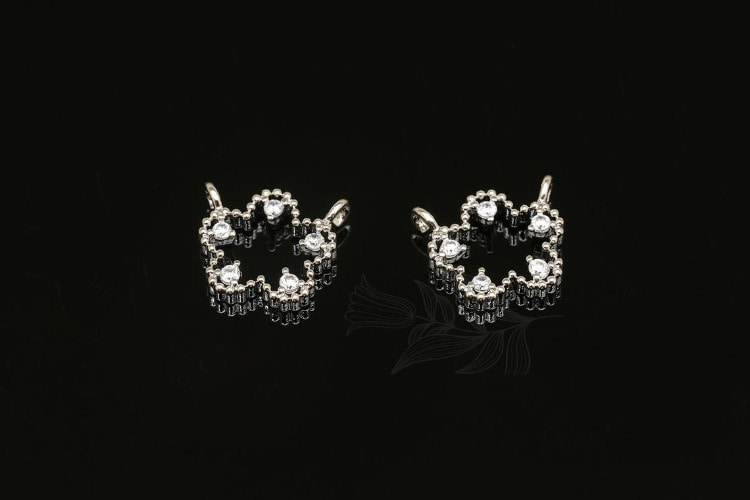 [W] M1878-Rhodium Plated-(20 pcs)-CZ Flower Charms-Tiny Cubic Flower Pendant-Wholesale Charms, [PRODUCT_SEARCH_KEYWORD], JEWELFINGER-INBEAD, [CURRENT_CATE_NAME]