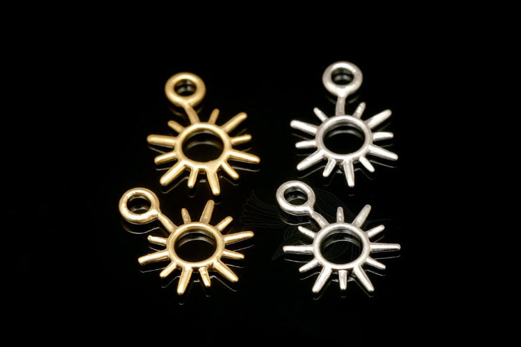 M1895-Matt Rhodium Plated-(2pcs)-Sun Charm-Tiny Charm-Tiny Sun-Wholesale Charms, [PRODUCT_SEARCH_KEYWORD], JEWELFINGER-INBEAD, [CURRENT_CATE_NAME]