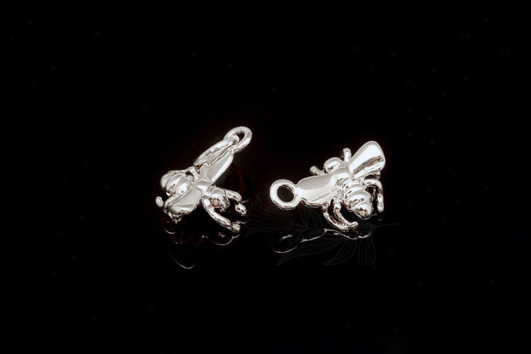 [W] M1921-Rhodium Plated-(20 pcs)-8*11mm Honey Bee Charms-Tiny Bee Pendant-Wholesale Charms, [PRODUCT_SEARCH_KEYWORD], JEWELFINGER-INBEAD, [CURRENT_CATE_NAME]