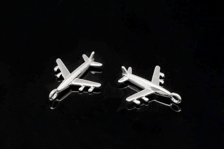 M1915-Rhodium Plated-(2pcs)-Airplane Charms-Tiny Airplane Pendant-Wholesale Charms, [PRODUCT_SEARCH_KEYWORD], JEWELFINGER-INBEAD, [CURRENT_CATE_NAME]