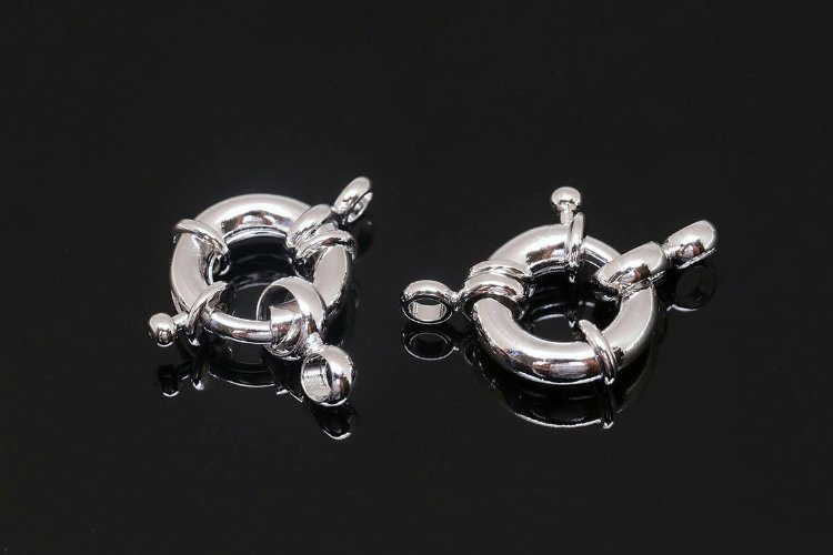 [W] B496-Ternary Alloy Plated 13mm Ring clasp (20pcs), [PRODUCT_SEARCH_KEYWORD], JEWELFINGER-INBEAD, [CURRENT_CATE_NAME]