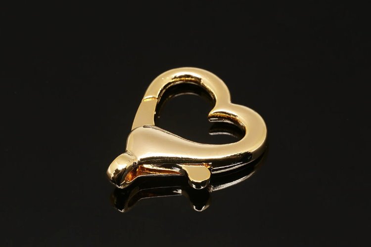[W] K925-Gold Plated Heart clasp (20pcs), [PRODUCT_SEARCH_KEYWORD], JEWELFINGER-INBEAD, [CURRENT_CATE_NAME]