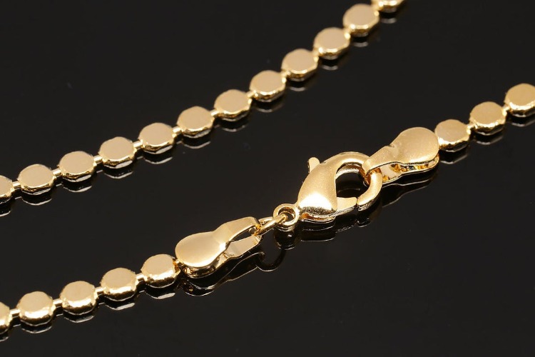 [W] B607-Gold Plated 2.5N D/C Chain 17&quot;-Readymade Necklaced (20pcs), [PRODUCT_SEARCH_KEYWORD], JEWELFINGER-INBEAD, [CURRENT_CATE_NAME]