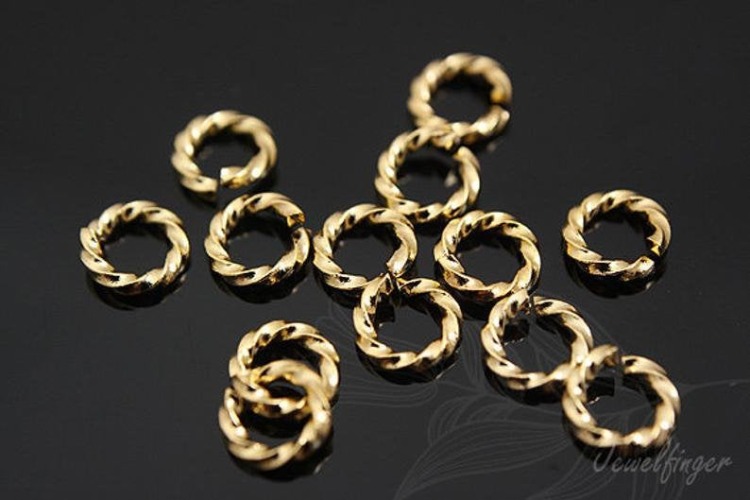[W] B301-Gold Plated- 5mm Twist Jump Ring-Open Link (40g), [PRODUCT_SEARCH_KEYWORD], JEWELFINGER-INBEAD, [CURRENT_CATE_NAME]