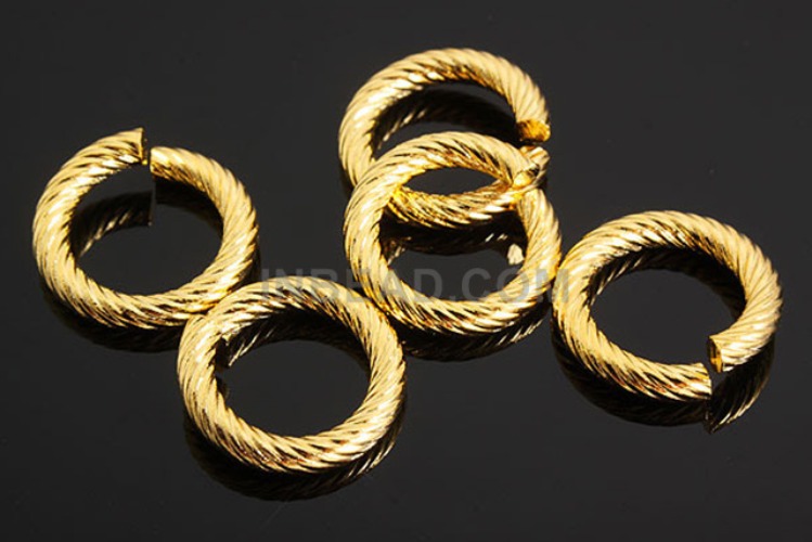 [W] B050-Gold Plated-12mm Jump Ring-Open Link (100pcs), [PRODUCT_SEARCH_KEYWORD], JEWELFINGER-INBEAD, [CURRENT_CATE_NAME]