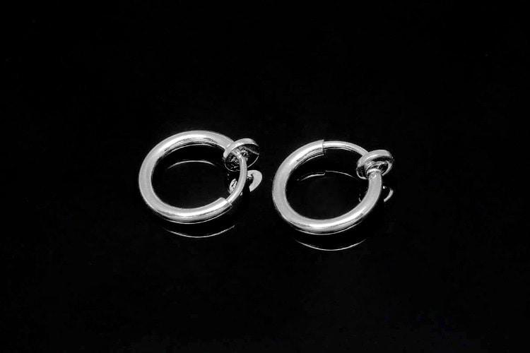 B408-Rhodium Plated-No.1 (3pairs)-11mm Non Pierced Spring Clip Earring-Earring Component-Non Pierced Earring Supply-Nickel free, [PRODUCT_SEARCH_KEYWORD], JEWELFINGER-INBEAD, [CURRENT_CATE_NAME]