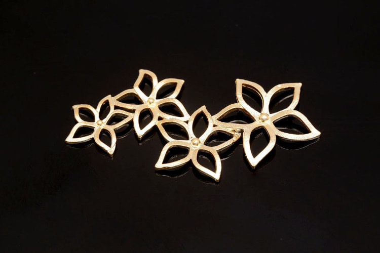 [W] E687-Matt Gold Plated-(20 pcs)-Outline Flower Pendant-Multi Flower Charms-Wholesale Pendants, [PRODUCT_SEARCH_KEYWORD], JEWELFINGER-INBEAD, [CURRENT_CATE_NAME]