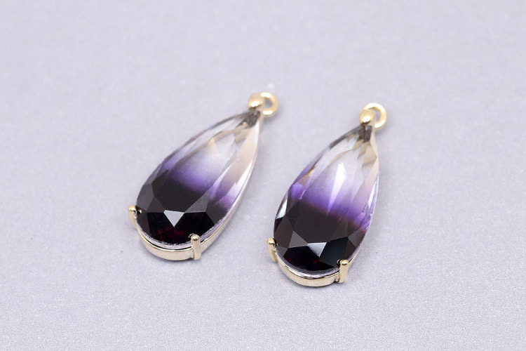 [W] S1380-Gold Plated-(20 pcs)-Glass Faceted Drop Pendant-Gradation Purple-Wholesale Pendants, [PRODUCT_SEARCH_KEYWORD], JEWELFINGER-INBEAD, [CURRENT_CATE_NAME]