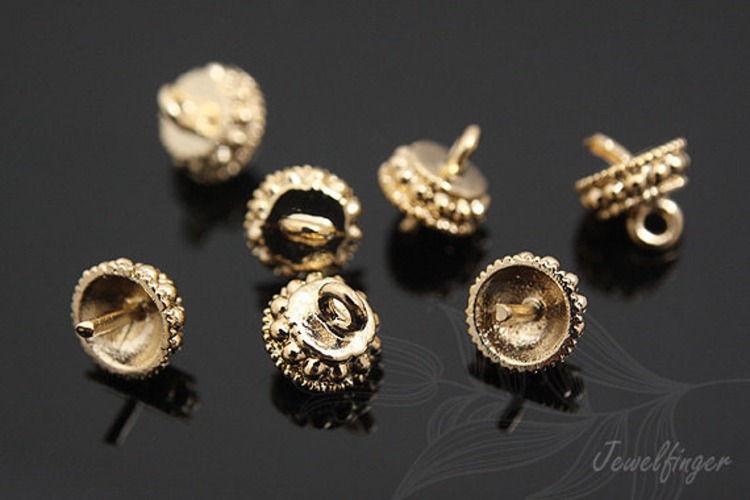 [W] M533-16K Gold plated half beads cap 5.5mm (40pcs), [PRODUCT_SEARCH_KEYWORD], JEWELFINGER-INBEAD, [CURRENT_CATE_NAME]