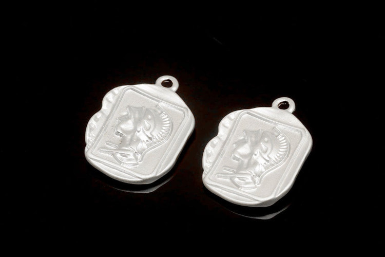 [W] H1432-Matt Rhodium Plated-(20 pcs)-Double Sided Vintage Pendant-Medallion Necklace Charm-Wholesale Pendants, [PRODUCT_SEARCH_KEYWORD], JEWELFINGER-INBEAD, [CURRENT_CATE_NAME]