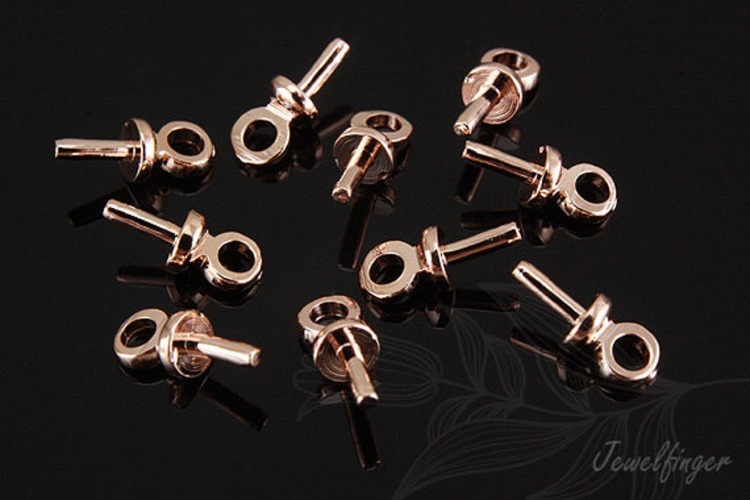 B139-Pink Gold Plated Half mini pearl cap (10pcs), [PRODUCT_SEARCH_KEYWORD], JEWELFINGER-INBEAD, [CURRENT_CATE_NAME]