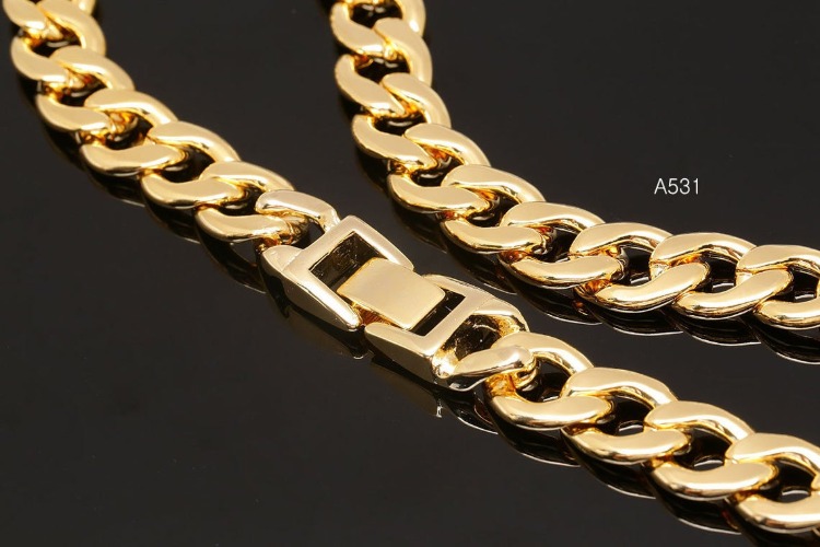 H279-Gold Plated-30*7.6mm-Bracelet Clasp-Watch Clasp-Curb Chain Clasp,Chunky Chain Clasp(2pcs), [PRODUCT_SEARCH_KEYWORD], JEWELFINGER-INBEAD, [CURRENT_CATE_NAME]