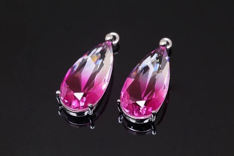 [W] S1377-Rhodium Plated-(20 pcs)-Glass Faceted Drop Pendant-Gradation Ruby-Wholesale Pendants, [PRODUCT_SEARCH_KEYWORD], JEWELFINGER-INBEAD, [CURRENT_CATE_NAME]