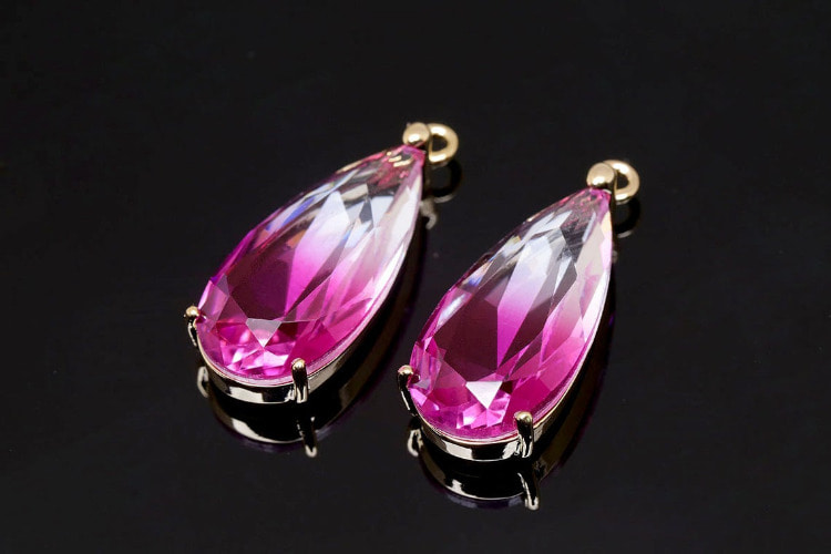 [W] S1378-Gold Plated-(20 pcs)-Glass Faceted Drop Pendant-Gradation Ruby-Wholesale Pendants, [PRODUCT_SEARCH_KEYWORD], JEWELFINGER-INBEAD, [CURRENT_CATE_NAME]