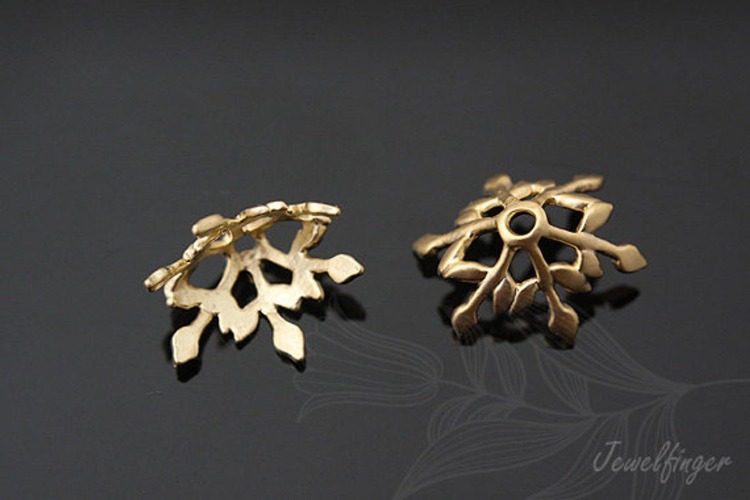 H386-Matt gold plated Bay leaf beadscap (2개), [PRODUCT_SEARCH_KEYWORD], JEWELFINGER-INBEAD, [CURRENT_CATE_NAME]