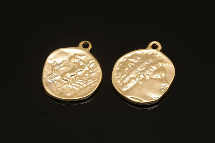 [W] M071-Matt Gold Plated-(20 pcs)-Double Sided Vintage Pendant-Medallion Necklace Charm-Wholesale Pendants, [PRODUCT_SEARCH_KEYWORD], JEWELFINGER-INBEAD, [CURRENT_CATE_NAME]