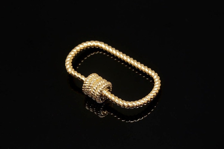 BC025- Gold Plated-27.7*17.5mm Screw Clasp (2pcs), [PRODUCT_SEARCH_KEYWORD], JEWELFINGER-INBEAD, [CURRENT_CATE_NAME]