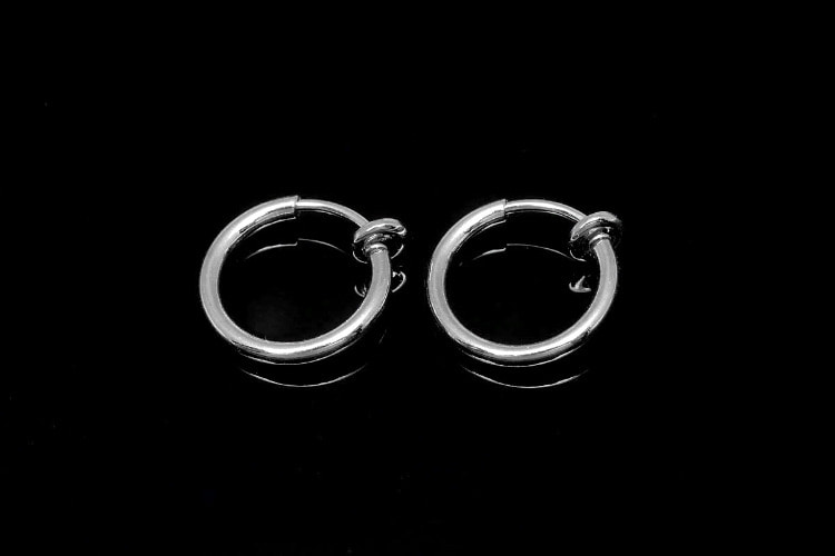 B408-Rhodium Plated-No.2 (3pairs)-13mm Non Pierced Spring Clip Earring-Earring Component-Non Pierced Earring Supply-Nickel free, [PRODUCT_SEARCH_KEYWORD], JEWELFINGER-INBEAD, [CURRENT_CATE_NAME]