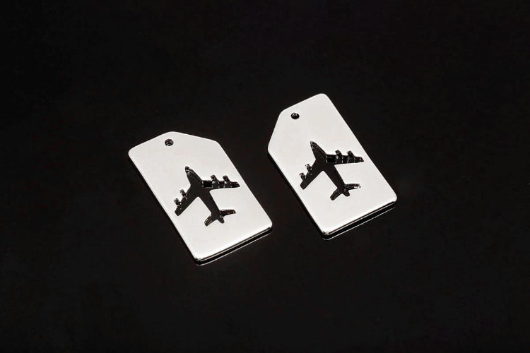 E636-Rhodium Plated-(2pcs)-Airplane Card Charms-Medallion Necklace Charm-Wholesale Charms, [PRODUCT_SEARCH_KEYWORD], JEWELFINGER-INBEAD, [CURRENT_CATE_NAME]